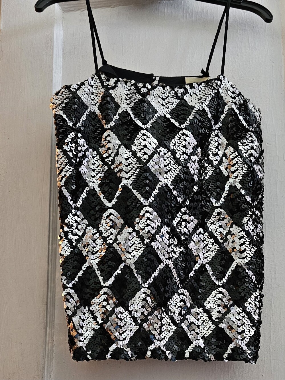 Vintage Black & Silver Sequin Camisole